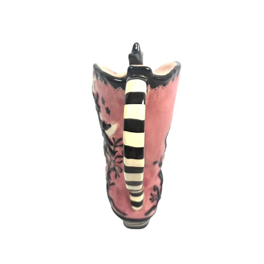 Blue Sky Clayworks Witch Boot Teapot Heather Goldminc Pink Black Halloween NEW